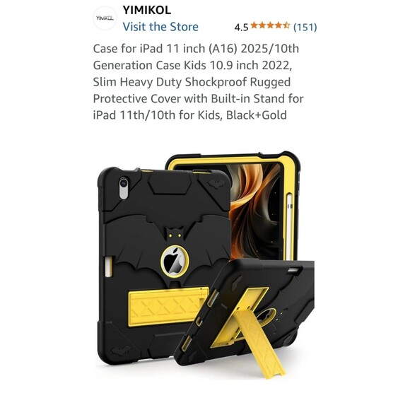 Apple iPad 10/11 generation  Heavy Duty iPad Case | Built-in Stand - Shockproof - Picture 4 of 5